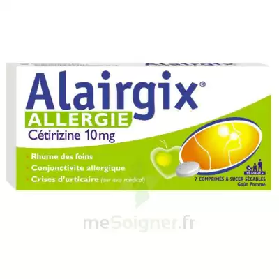 Alairgix Allergie Cetirizine 10 Mg Comprimés à Sucer Séc Plq/7 à CUISERY