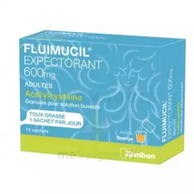 Fluimucil Expectorant Acetylcysteine 600 Mg Glé S Buv Adultes 10sach à CUISERY